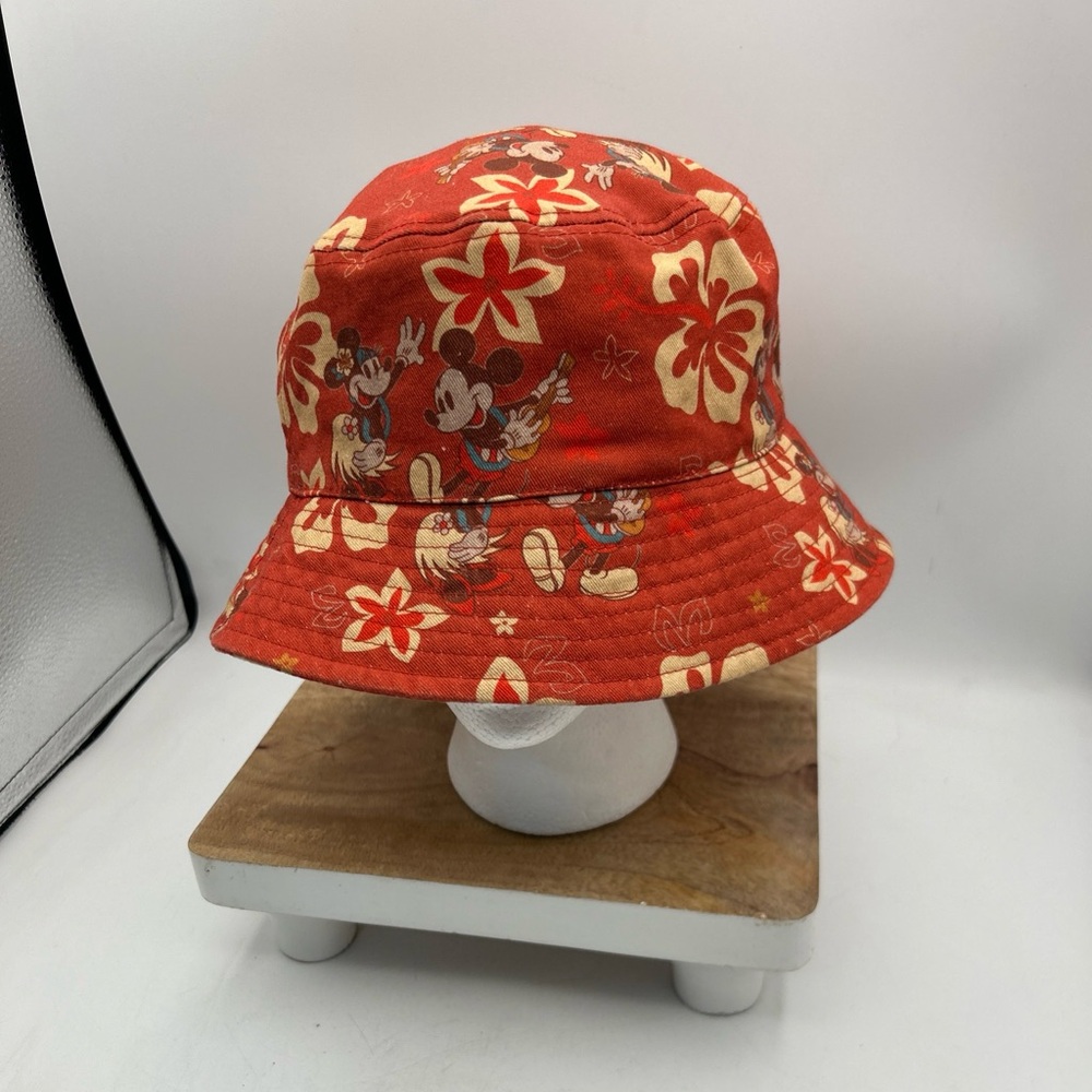 Disney Parks Mickey Minnie Tropical Serenade Hawaiian Bucket Hat One Size
